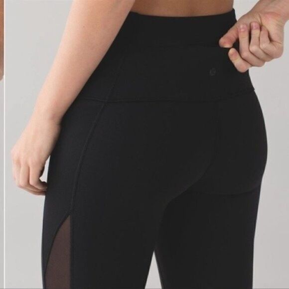 Lululemon Make a move tigth leggings size6 solid black mesh pockets high waist - Picture 4 of 14